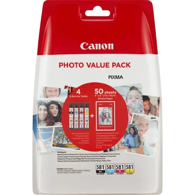 Produktbild von Canon CLI-581 Multipack, Schwarz, Cyan, Magenta, Gelb, 5,6 ml, 5,6 ml, Multipack