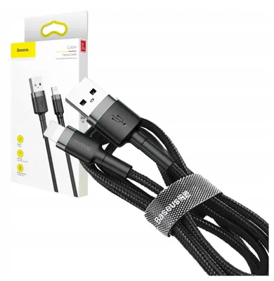 Image de Câble Lightning Usb Baseus Cafule 2,4A 0.5M (Szaro-Czarny)