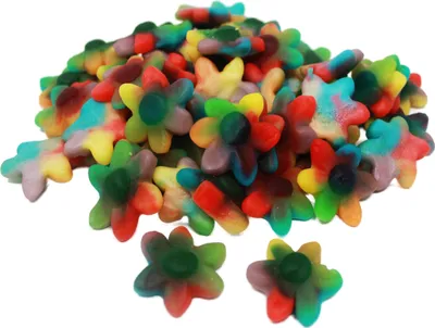 Productafbeelding van Fruchtgummibeertjes in de vorm van bloemen, verschillende kleuren, halal, 175g