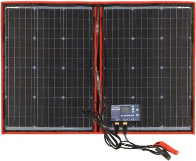 Image de Kit générateur solaire - 100 W - Pliable - Portable - Noir/Rouge