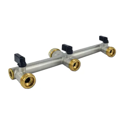 Produktbild von Messing Wasserverteiler 3 fach 3/4 Zoll 3 Wege Verteiler Wasser