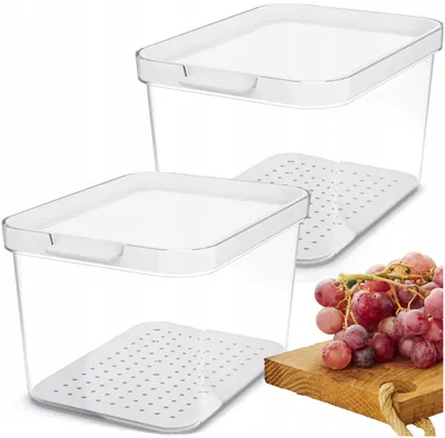 Produktbild von Rotho Cauma Kühlschrankbehälter 2x 2,15L mit Deckel für Lebensmittel
