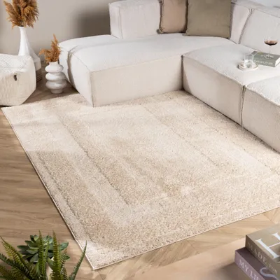 Image de Volero - Tapis scandinave - Lova Border Beige - 200x290 cm
