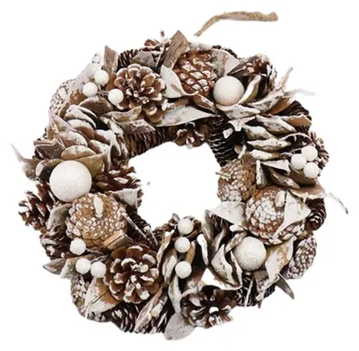 Produktbild von HBX natural living Kranz Schnee Dekoration Winter Weiß 30cm