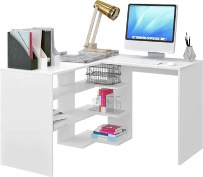Produktbild von Kondela Eck-PC-Tisch Tamari - Weiß