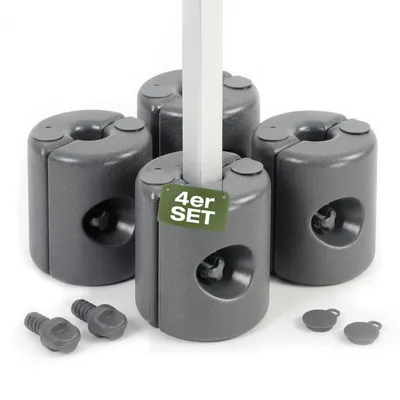 Produktbild von Sekey Pavillonstandfüße 4er Set, 22x22x25 cm, HDPE Gewichte, Stabilisation für Gartenpavillon & Festzelt