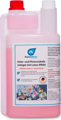 Produktbild von KaiserRein Solaranlagen und Photovoltaik 1 L Reiniger Konzentrat für Solar Photovoltaikanlagen Solarreiniger Lotus Effekt
