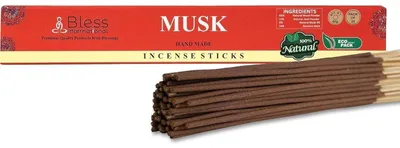 Productafbeelding van Wierookstokjes, muskusgeur, 25 stuks. 100% natuurlijke muskus. 25 stokjes, 40 gram