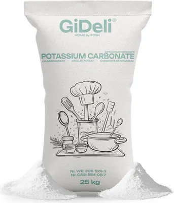 Produktbild von Kaliumcarbonat 25kg Pottasche K2CO3 E501 für Backen, Reinigen & pH-Pufferung
