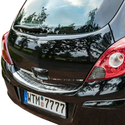 Für Opel Corsa D ab 2006-2014 Ladekantenschutz Edelstahl MIT ABKANTUNG in der Farbe von Recambo e.K.