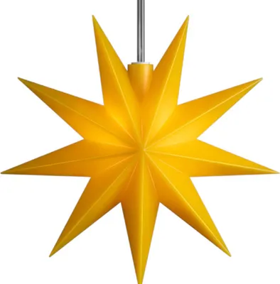 Produktbild von Sterntaler Dekostern | Weihnachtsstern Kunststoff | 9-Zacker Stern | mit Timer | 11,5cm | Innen | LED | Batterie, Farbe:gelb