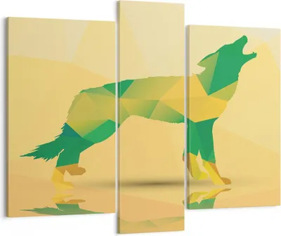 Produktbild von Bild auf Leinwand - Leinwandbild - Wolf modern Grafik - 95x80cm - Wand Bild - Wanddeko - Wandbilder - Leinwanddruck - Bilder - Kunstdruck - Wanddekoration - Leinwand bilder - Wandkunst - CB95x80-2809