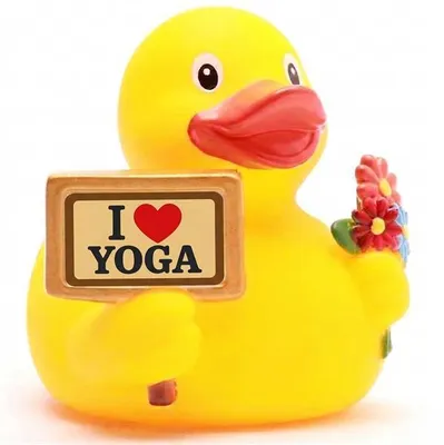 Produktbild von Badeente Signduck I Love Yoga Vinyl 7,5 cm