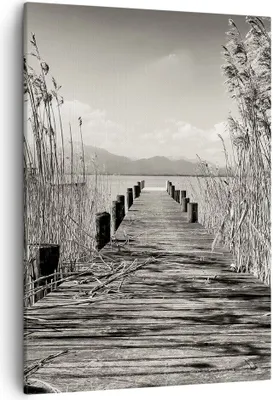 Produktbild von Bild auf Leinwand - Leinwandbild - Einteilig - Brücke Pier Sepia - 50x70cm - Wand Bild - Wanddeko - Wandbilder - Leinwanddruck - Kunstdruck - Wanddekoration - Leinwand bilder - Wandbild - PA50x70-4928