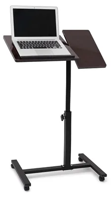 Imagen del producto de TRANKIELO® - Mesa ajustable para portátil con ruedas - Giratoria, color  - Altura x Ancho x Profundidad: 95 x 60 x 40,5 cm - Carga máxima: 20 kg