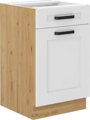 Produktbild von Unterschrank mit Schublade LAILI – Breite 50 cm, Weiß / Eiche Artisan