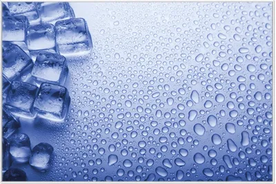 Produktbild von Wallario Wandbild Wassertropfen auf Glas, Größe: 61 x 91,50 cm, Poster mit weißem Aluminiumrahmen