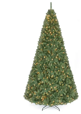 Produktbild von KOMFOTTEU Realistischer Tannenbaum mit LED-Lichtern, 11 Beleuchtungsmodi, Metallständer, Christbaum für Zuhause, Geschäft