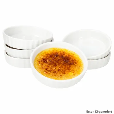 Produktbild von 6x Auflauf Schälchen Leni Weiß 120ml Mini-Backform Tartelettes Snack Bowl