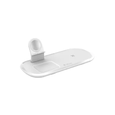 Produktbild von Kabelloses Ladegerät 3in1 Smart 15W weiß - Induktives Laden Handy Kopfhörer Watches