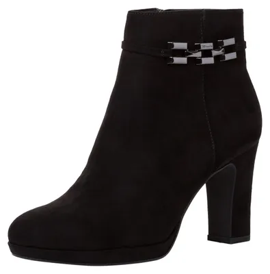 Produktbild von Tamaris Damen Stiefelette bezogener Blockabsatz Kettendetail 1-25336-29, Größe:40 EU, Farbe:Schwarz