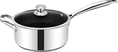 Produktbild von Cheffinger, Kochtopf 24cm Antihaft Wabenbeschichtung mit Glasdeckel, Silber