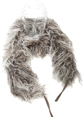 Produktbild von Tibet Lammfell Boa Schal JAY105 Silber (Tops) 10x140cm