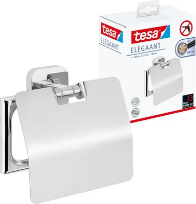 Produktbild von tesa Elegaant Toilettenrollenhalter inkl. Kleber + Deckel