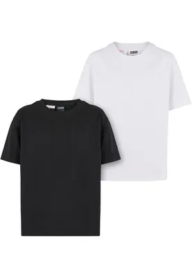 Obrázok produktu pre Dětské tričko Urban Classics Girls Oversized Boyfriend Tee 2-Pack black/white - 158/164