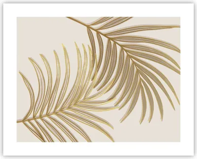 Produktbild von Poster - Poster ohne Rahmen - Golden Blätter Palmen - 50x40 cm - Wand Bild - Wanddeko - Wandbilder - Kunstposter - Wandposter - Bilder - Kunstdruck - Wanddekoration - Wandbild - P2XAA50x40-4738