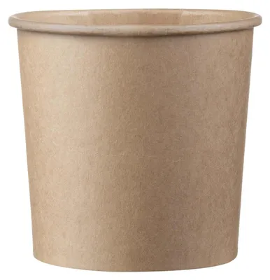Produktbild von 50x Eisbecher Feinkostbecher aus Pappe Kraftpapier  rund 350 ml braun Ø 90 mm