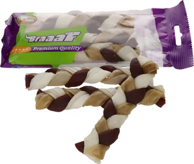 Imagen del producto de Braaaf: Snacks para perros, tipo "Twister Braids", paquete de 3 unidades / 80 g