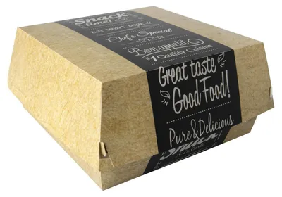 Produktbild von 50x PAPSTAR 'pure' Burgerboxen aus Pappe 18 x 18 cm 'Good Food' XXL