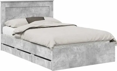 Produktbild von Bettrahmen mit Kopfteil Beton Grau 120 x 190 cm Ingenieurs Holz