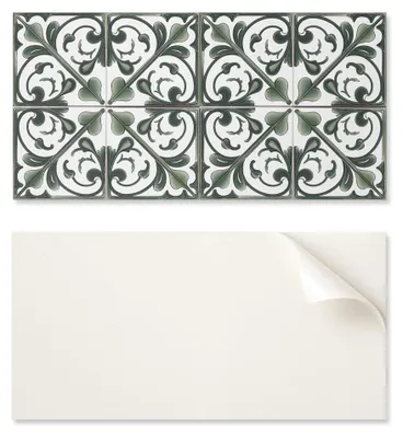 Productafbeelding van Set van PVC-vinyltegels met een plantenmotief en ornamenten, 10 x 40 x 20 cm