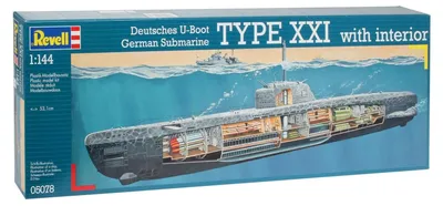 Immagine prodotto di Revell Deutsches U-Boot Typ XXI mit Interieur 1:144
