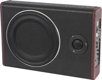 Produktbild von Auto-Subwoofer - Aktive Untersitz-Bassbox - Integrierter Verstärker - 12V DC - Flaches Design - Kräftiger Bass - Schwarz