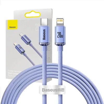 Produktbild von Baseus Crystal Shine Serie Usb Kabel Für Schnelles Laden Und Datenübertragung Usb Typ C - Lightning 20W 2M Lila (Cajy000305)