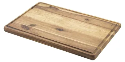 Schneidebrett Akazienholz mit Saftrille 39x26x2 cm