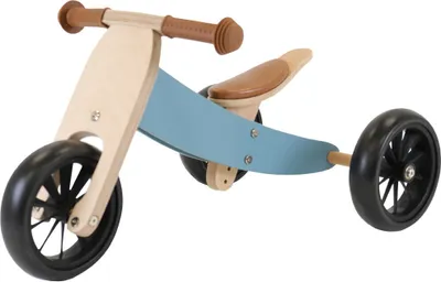 Produktbild von Bandits & Angels Smart Bike Laufrad Holz 4-in-1 Petrolblau ab 1 Jahr - Für Jungen und Mädchen - Holz-Laufrad - Wendbar zum Dreirad und Zweirad - Verstellbarer Sattel