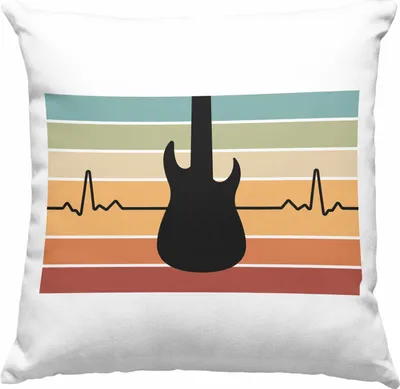 Produktbild von Trendation - Gitarrenspieler Geschenk Deko-Kissen mit Füllung 40x40 Männer Frauen Gitarre Geschenkidee Gitarristen Gitarrist Geschenke (Grün)