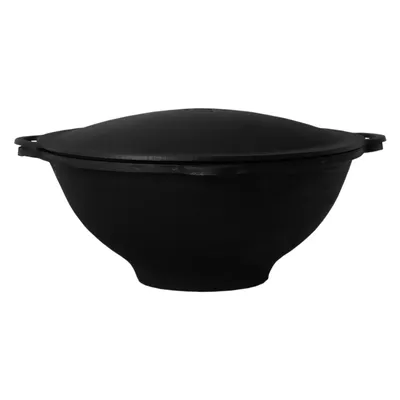 Immagine prodotto di Kazan in ghisa 10L piatto NAMANGAN con coperchio piastra grill pentola da campeggio Kazan WOK Kettle Camping BBQ Asia