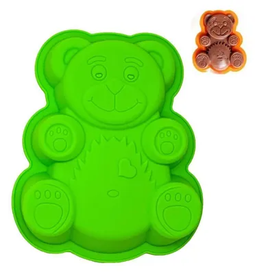 Produktbild von Kuchenform Bär Silikon antihaftbeschichtet 21x17x2 cm hitzebeständig spülmaschinenfest