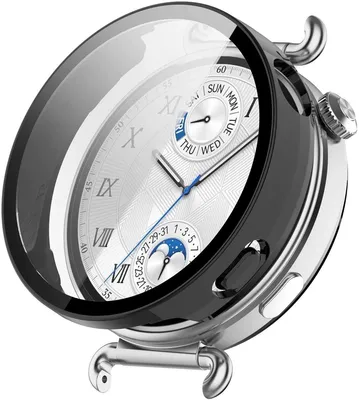 Produktbild von Stravo Displayschutzhülle für Huawei Watch GT 6 46 mm mit Displayschutz vollschutz kratzfest - Schwarz