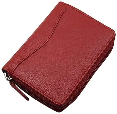 Zdjęcie produktu dla Etui na karty skórzane z kieszeniami portfel mężczyzna czerwone