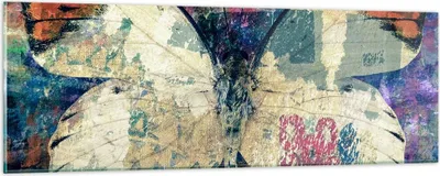 Produktbild von Bilder auf glas - Schmetterling Abstraktion - 90x30cm - Glasbilder - Wandbilder - Kunstdruck - zum Aufhängen bereit - Wanddekoration aus Glas - Glas Bilder - Wandbild auf Glas - GAB90x30-3990