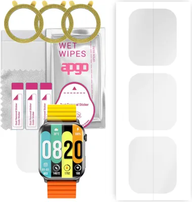 Produktbild von apgo 3 Stück Schutzfolie, klar, kompatibel mit Kieslect Ks Smartwatch, Hydrogel Displayschutzfolie mit Positionierhilfe, Displayfolie, robust und kratzfest