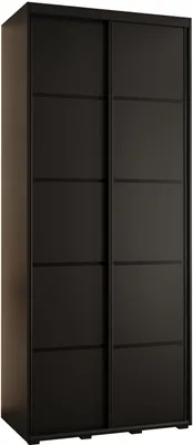 Produktbild von MEBLE KRYSPOL Cannes 4 Schrank mit 2 Schiebetüren - 205,2x100x60 cm - Schwarz Schwarz Schwarz