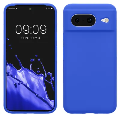 Produktbild von kwmobile Handyhülle für Google Pixel 8 Hülle, für Pixel 8 Case - Hülle Silikon - kabelloses Laden - Baltik Blau