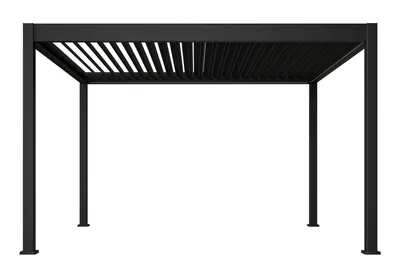 Produktbild von Weide E-Deluxe | elektrische Pergola mit LED | Voll Aluminium | 3,6 x 4 M | motorisiertes Lamellendach anthrazit